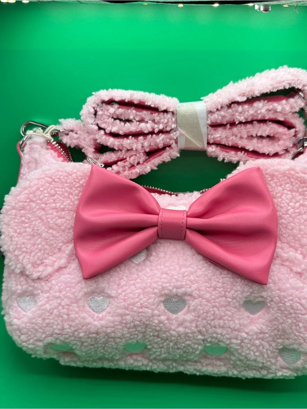 Minnie Mouse Pink Bow Sherpa Crossbody Bag